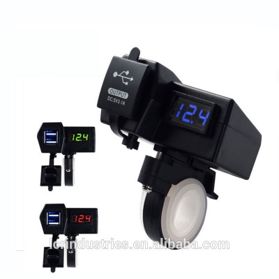 Universal 4.2A Dual Port USB Charger for Car Boat Motorcycle with Voltmeter BLUE LED Digital Display