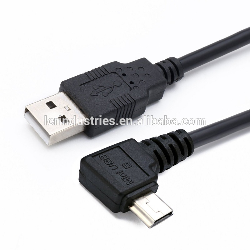 USB A male to Mini USB B 5Pin Male Right Angle Adapter Data Charge Sync Cable